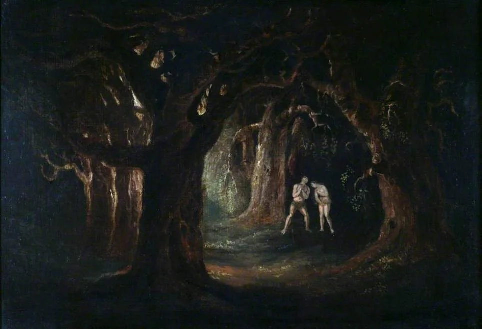 Adam Listening to the Voice of God the Almighty, by John Martin, oil