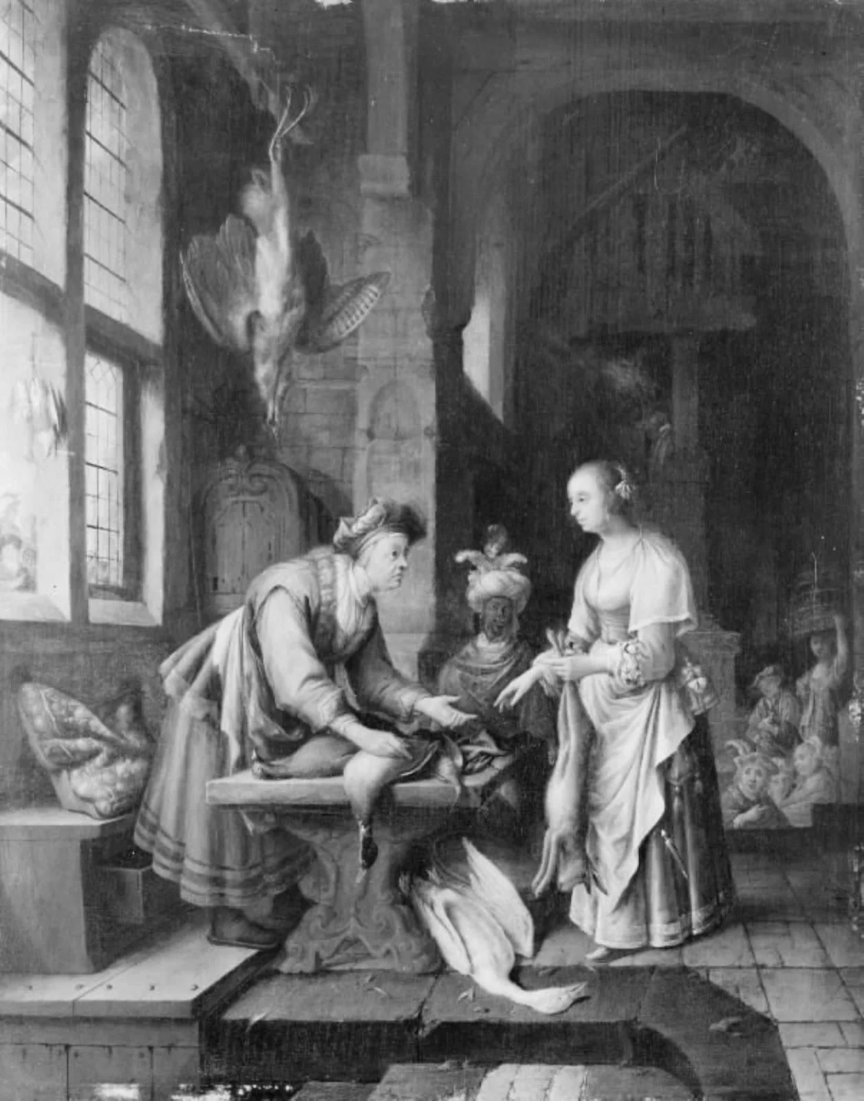 Woman Selling Poultry, by Unknown, 1650