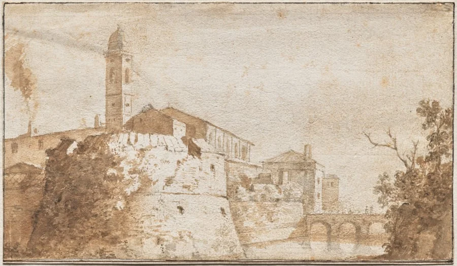 A View of Bracciano with the Church of S. Maria Assunta, by Bartholomeus Breenbergh, 1626