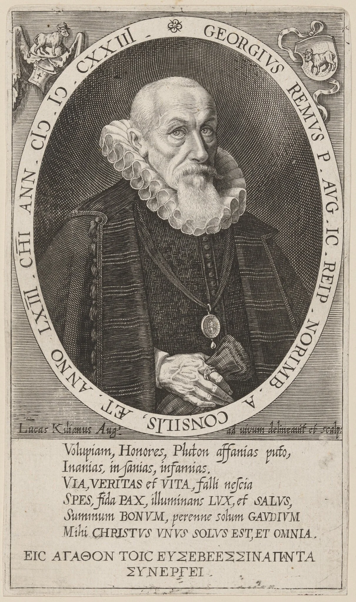 Georgius Remus, by Lucas Kilian, ink, 1623