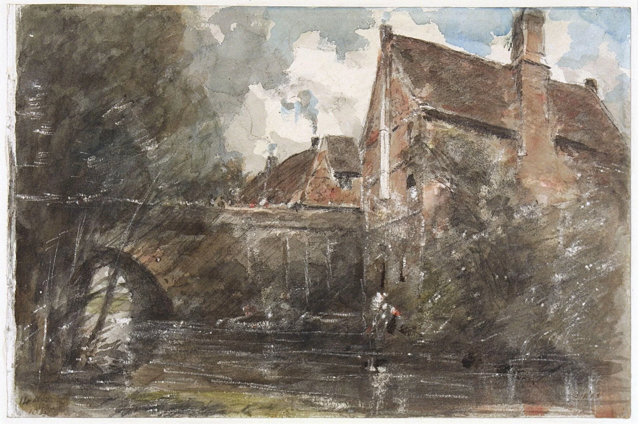 Old Houses at Harnham Bridge, Salisbury