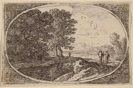 Three Men Carrying Staffs