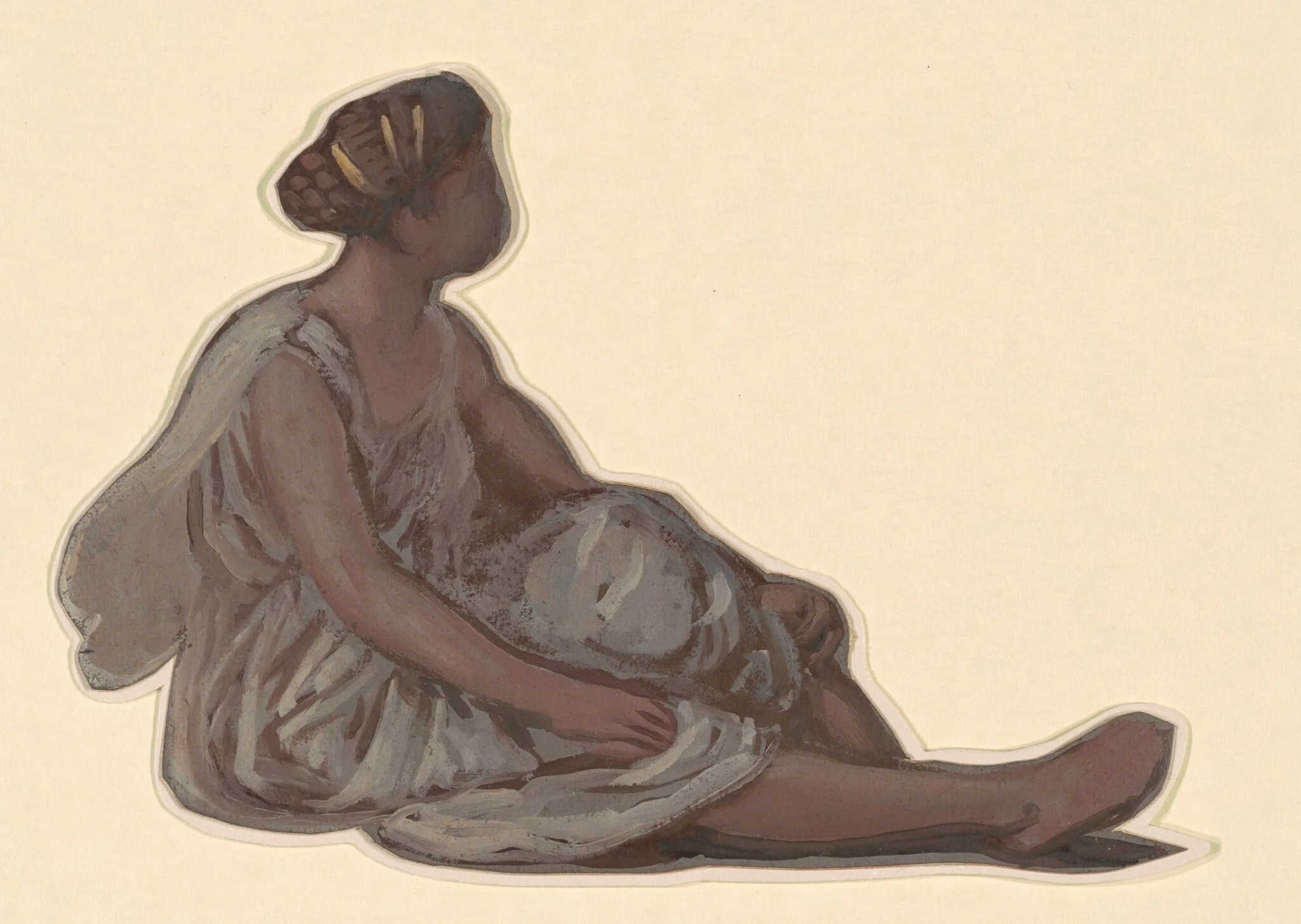 Study for "Greek Girls Bathing", by Elihu Vedder, oil, 1872