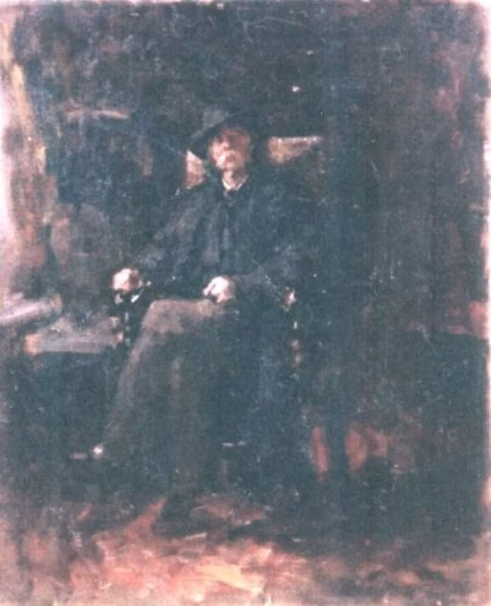 Bătrân în fotoliu, by Nicolae Grigorescu, unspecified