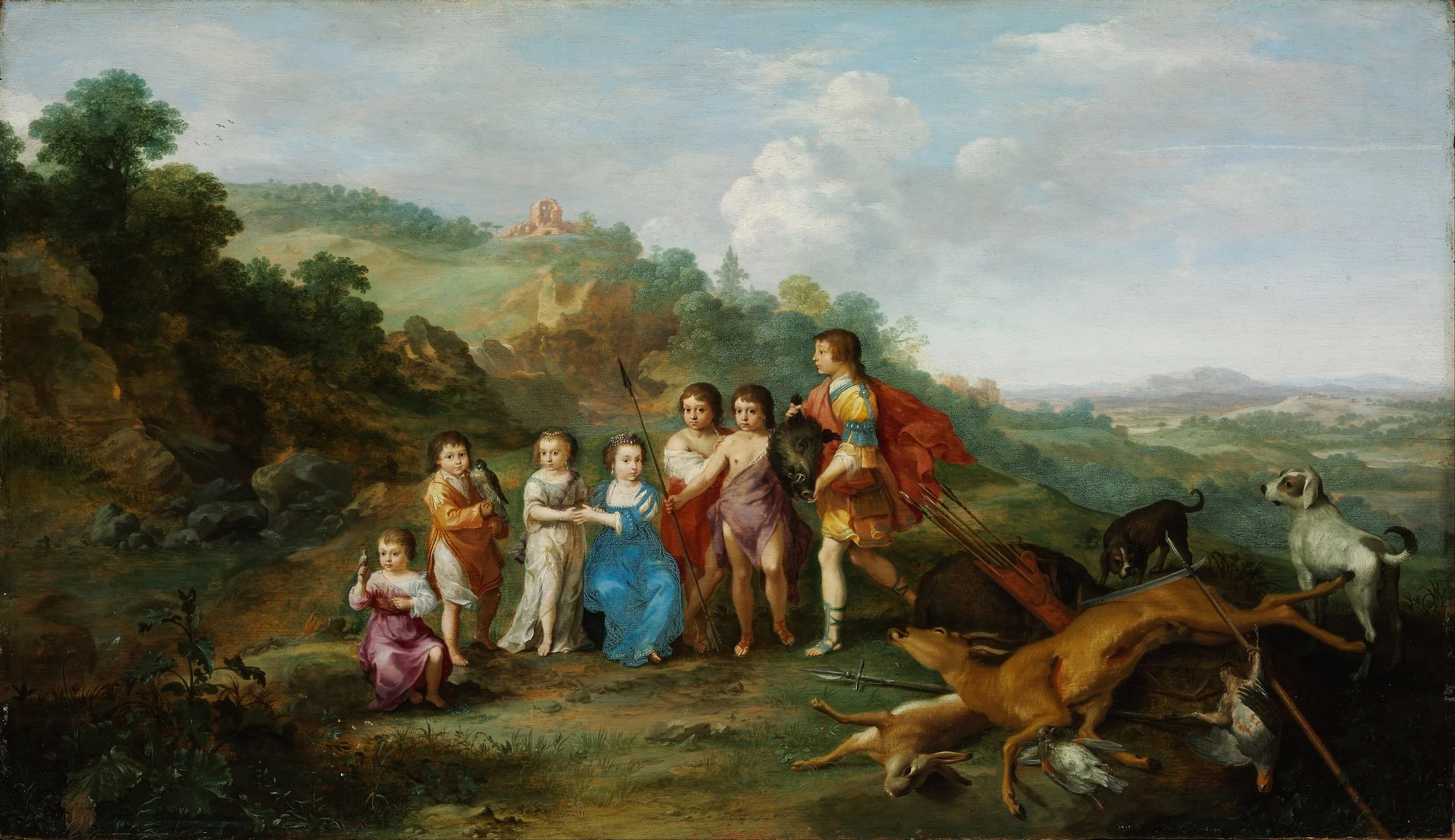 The Seven Children of the Winterking, by Cornelius van Poelenburgh, oil, 1628