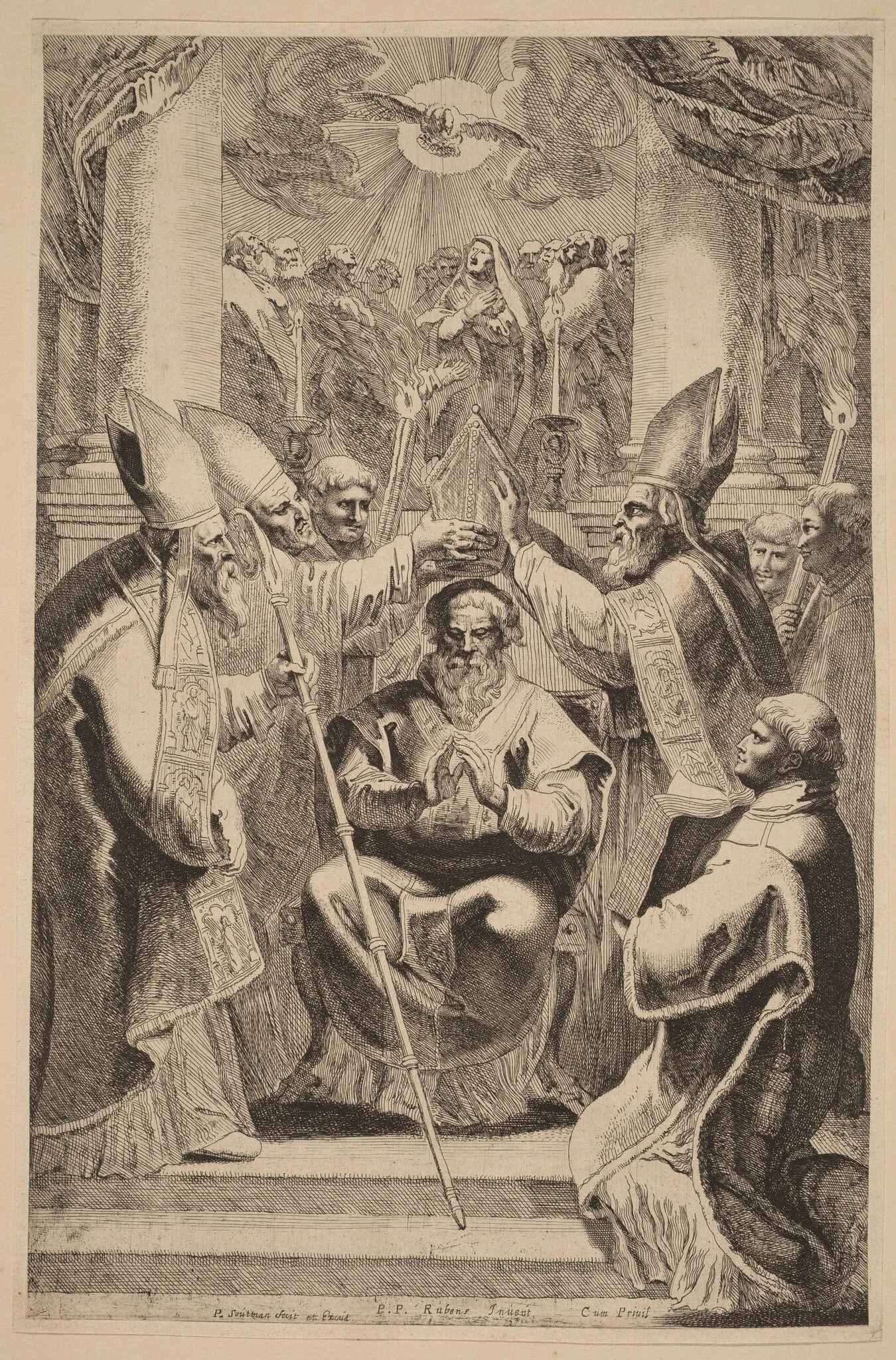 The Consecration of a Bishop, by Pieter Claesz Soutman, ink, 1618