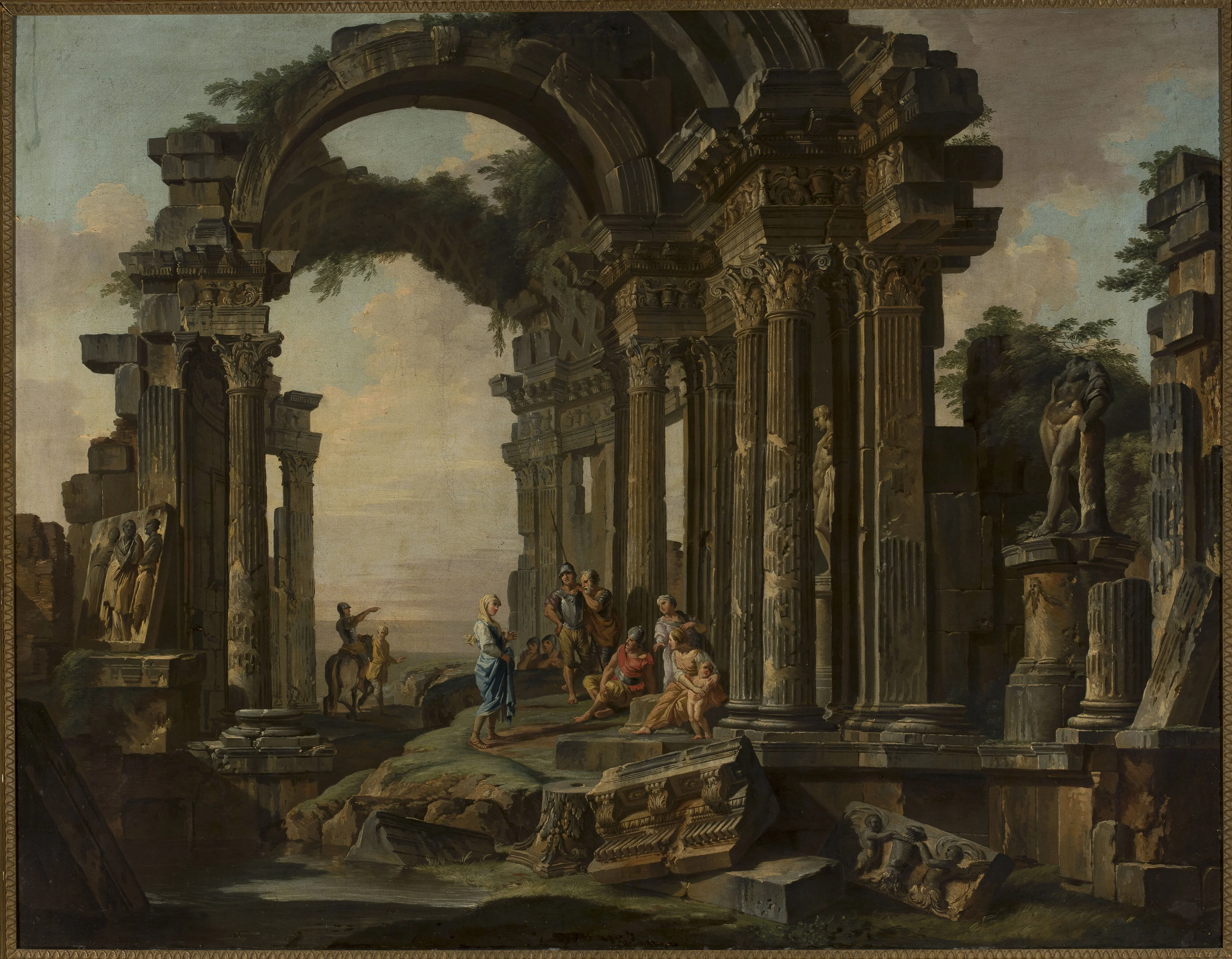 Roman ruins, by Giovanni Paolo Panini, oil, 1738