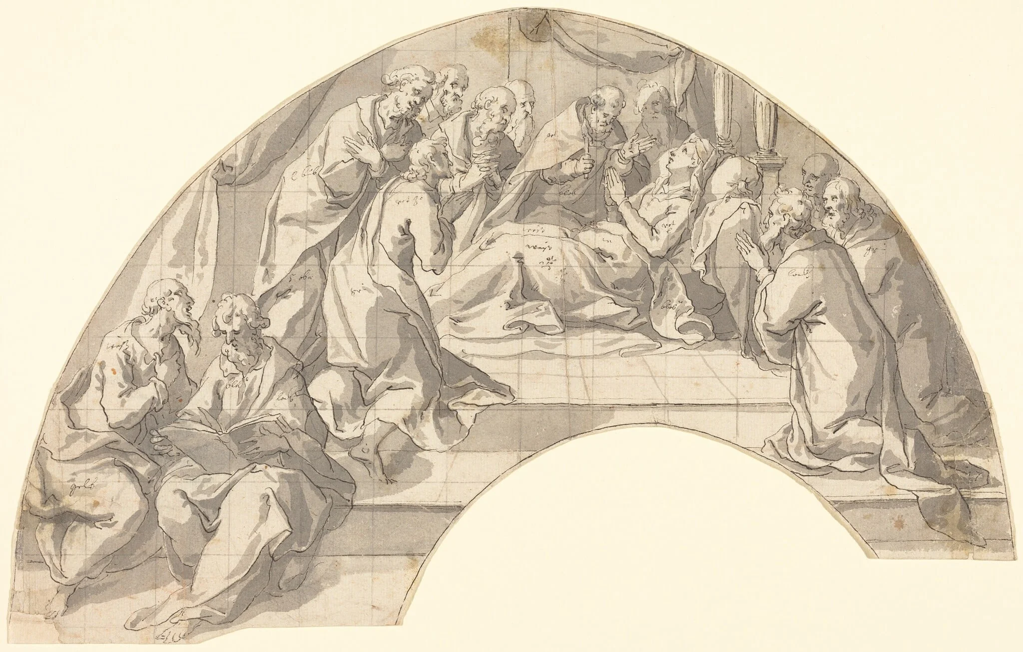 Death of the Virgin, by Johann Matthias Kager, ink, 1624