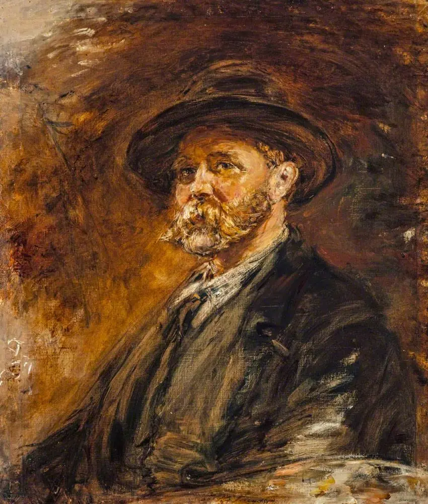 A Study of Oak Leaves in Autumn (Self-portrait)