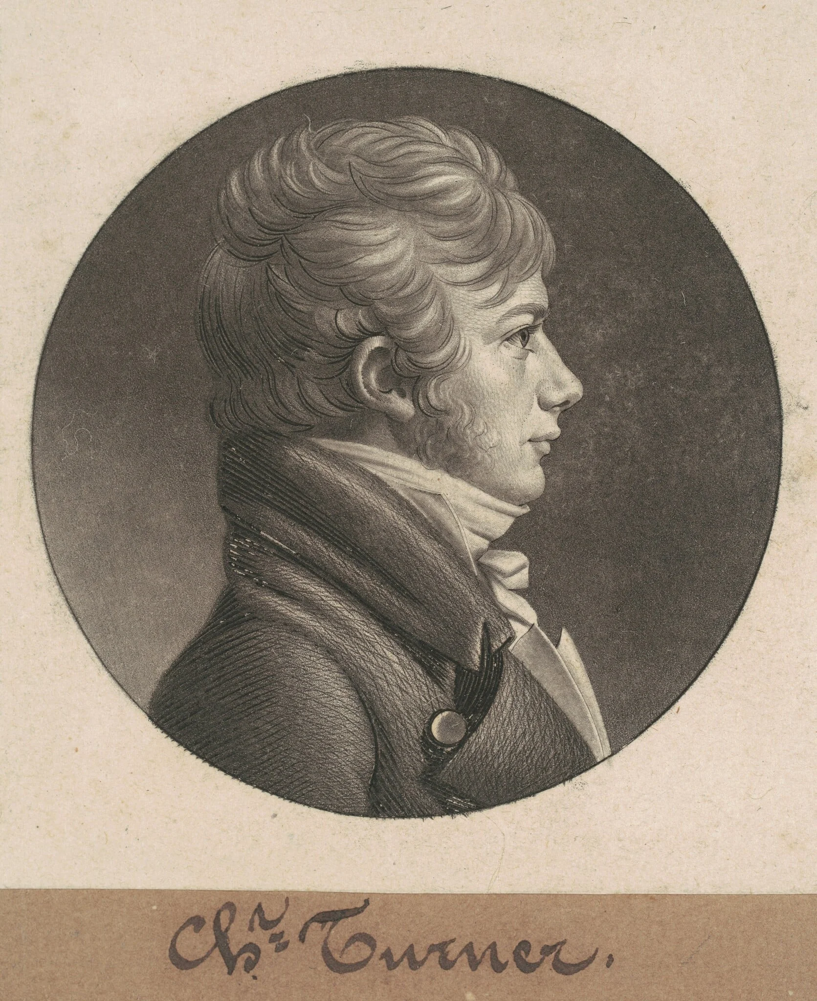 Charles Turner, by Charles Balthazar Julien Févret de Saint-Mémin, ink, 1807