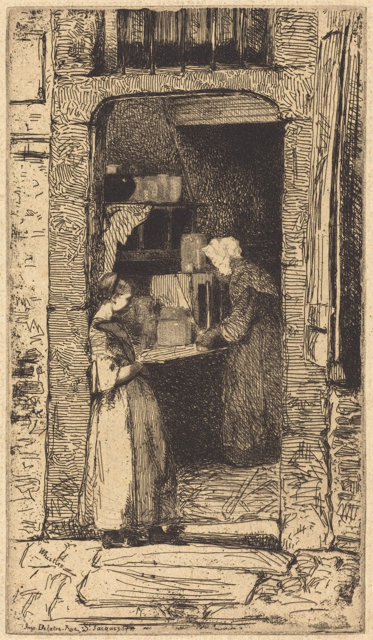 La Marchande de Moutarde, by James McNeill Whistler, ink, 1858