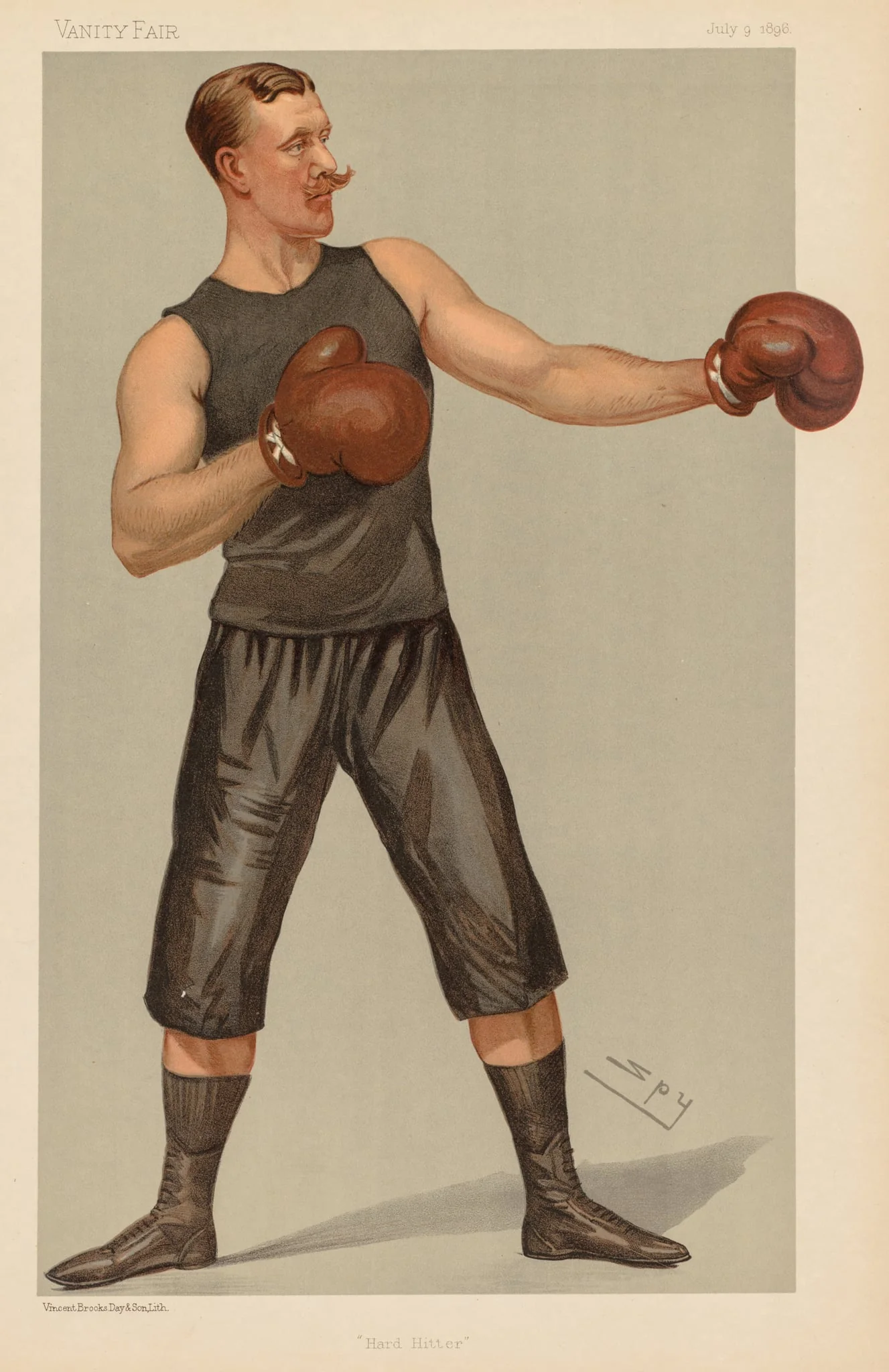 Vanity Fair: "Hard Hitter", by Leslie Matthew (Spy) Ward, 1896