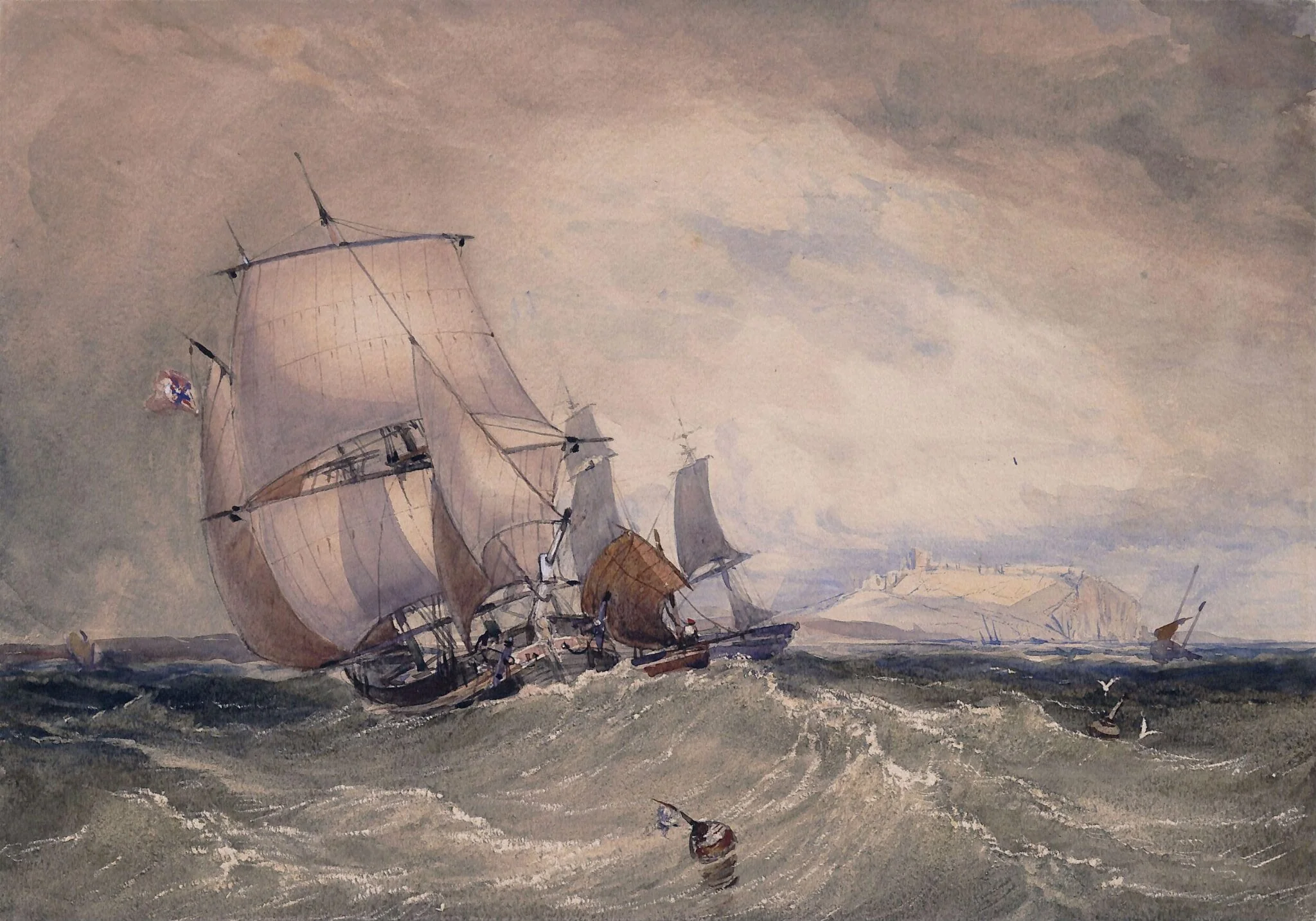 Seascape, by William Roxby Beverley, watercolor, 1850