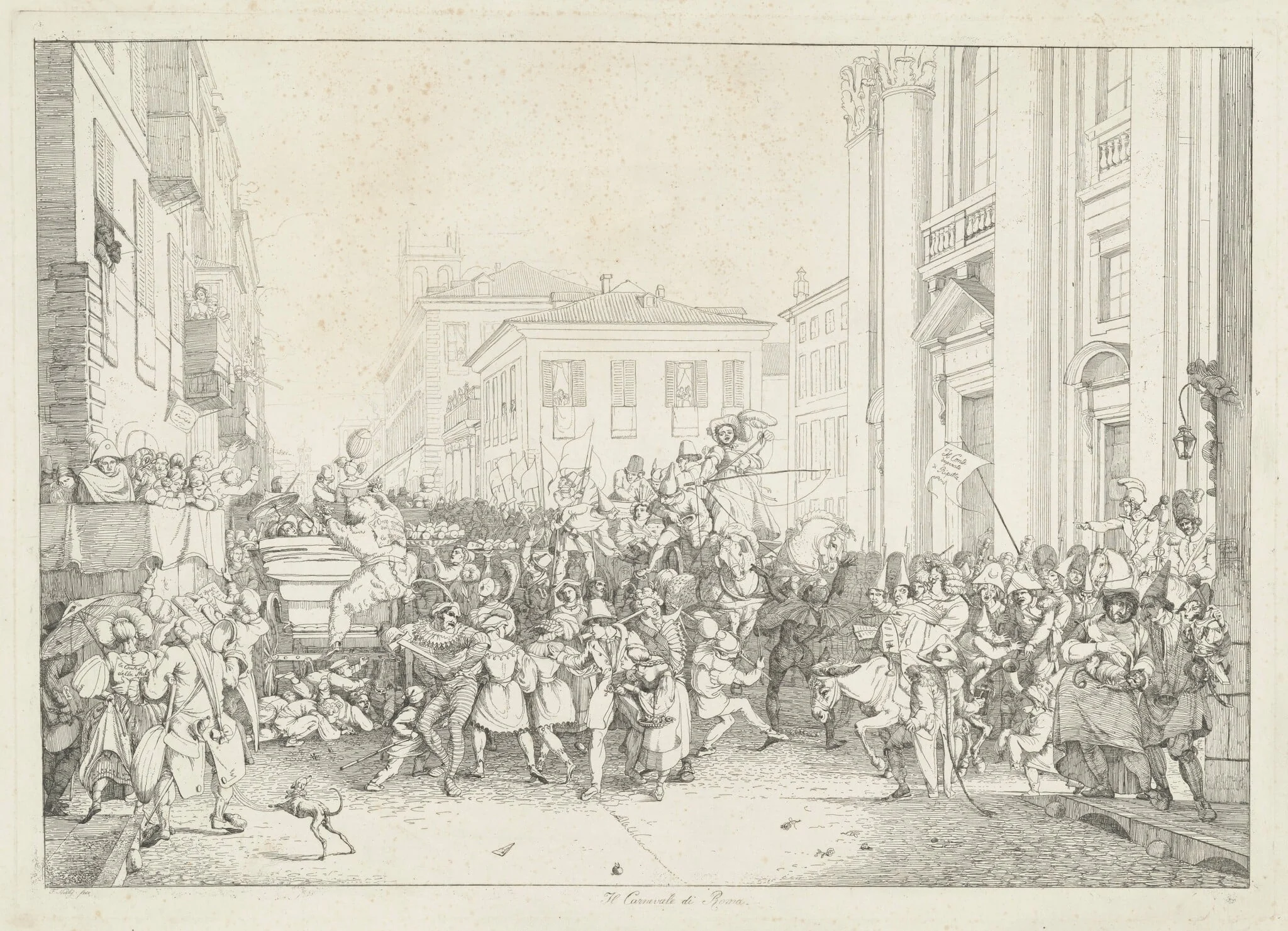 Il Carnevale di Roma (Carnival in Rome), by Friedrich Nerly, ink, 1829