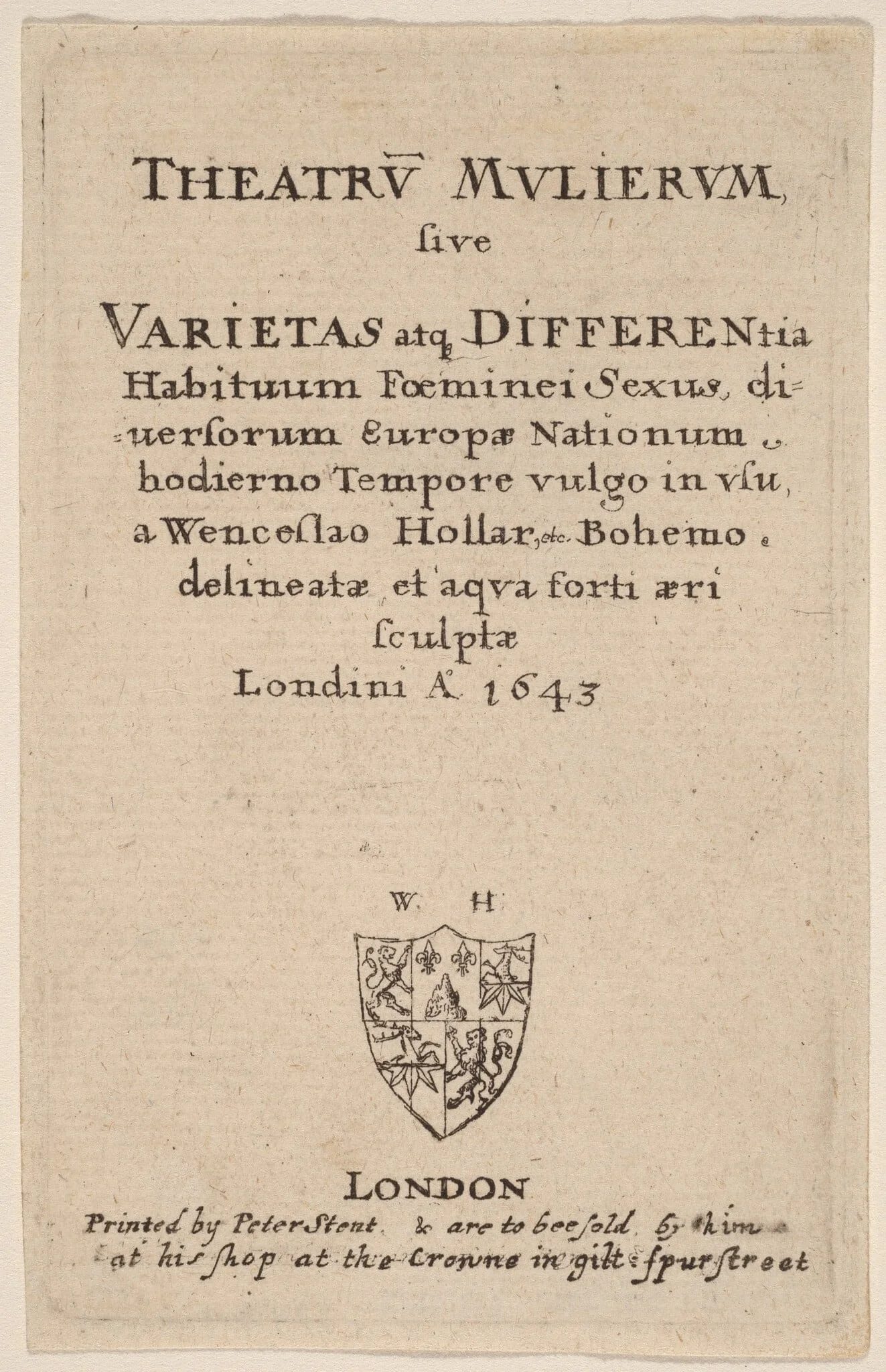 Theatrum mulierum: Title Page, by Wenceslaus Hollar, ink, 1643