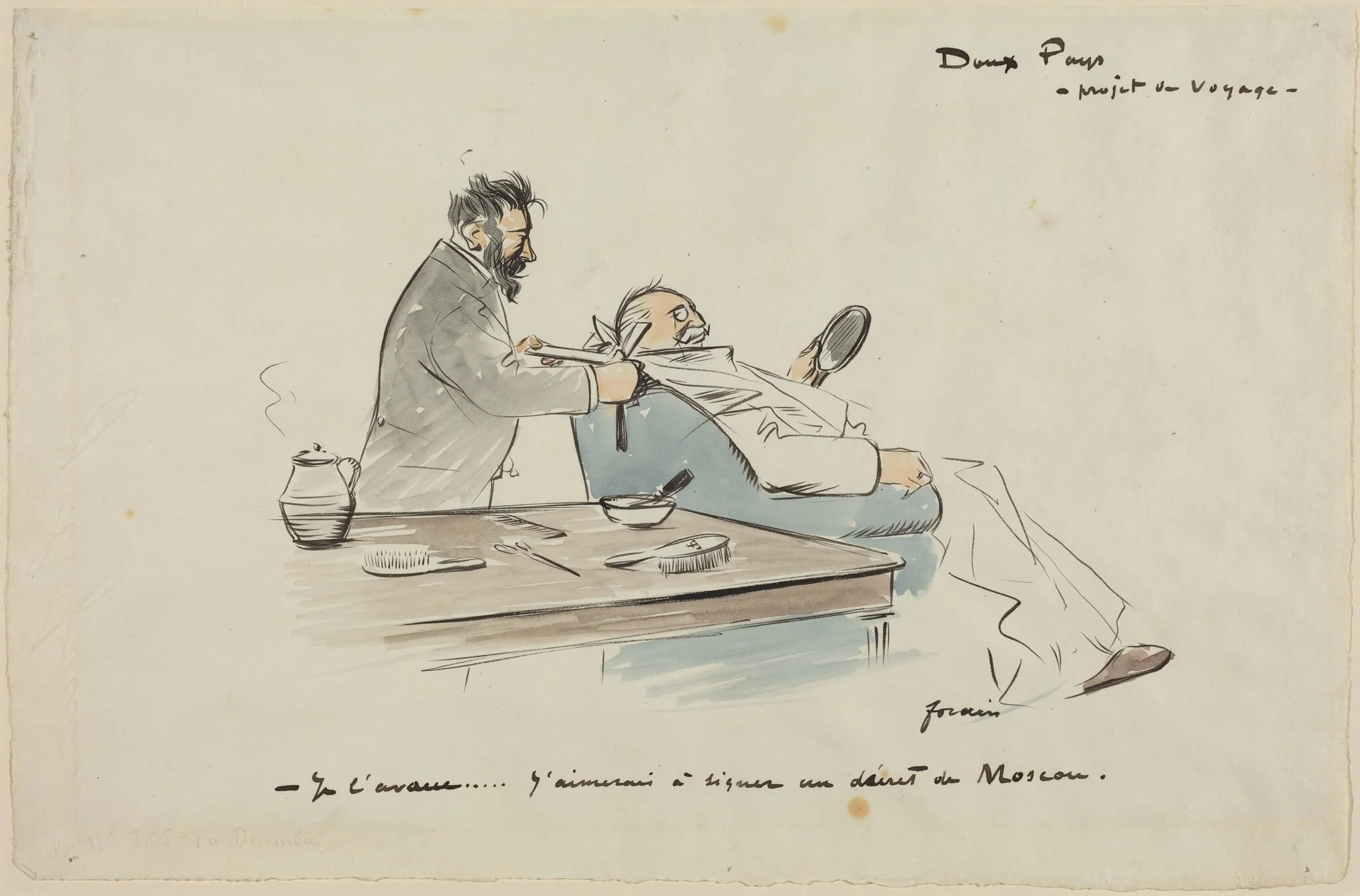 Projet de Voyage, by Jean-Louis Forain, ink, 1897