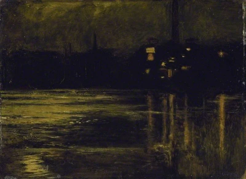 The Thames at Chelsea, Evening, by William Holman Hunt, oil, 1853