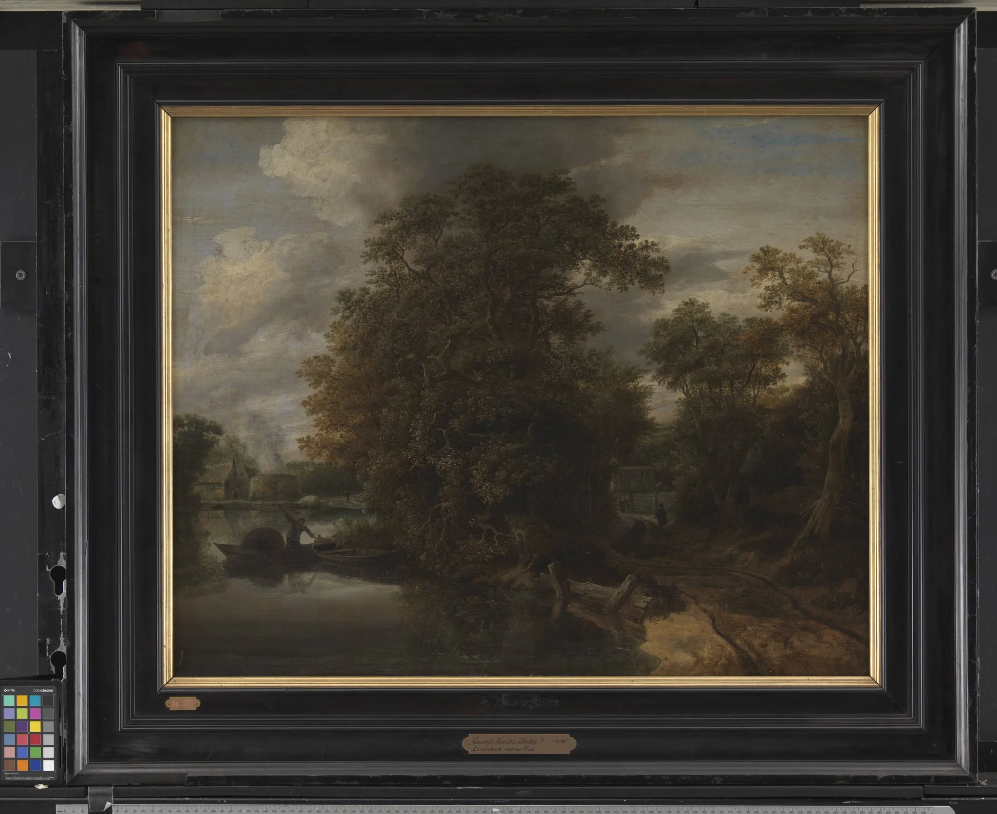 Landscape by a River. In the Background a Limekiln, by Unknown, unspecified, 1650