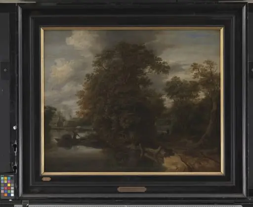Landscape by a River. In the Background a Limekiln