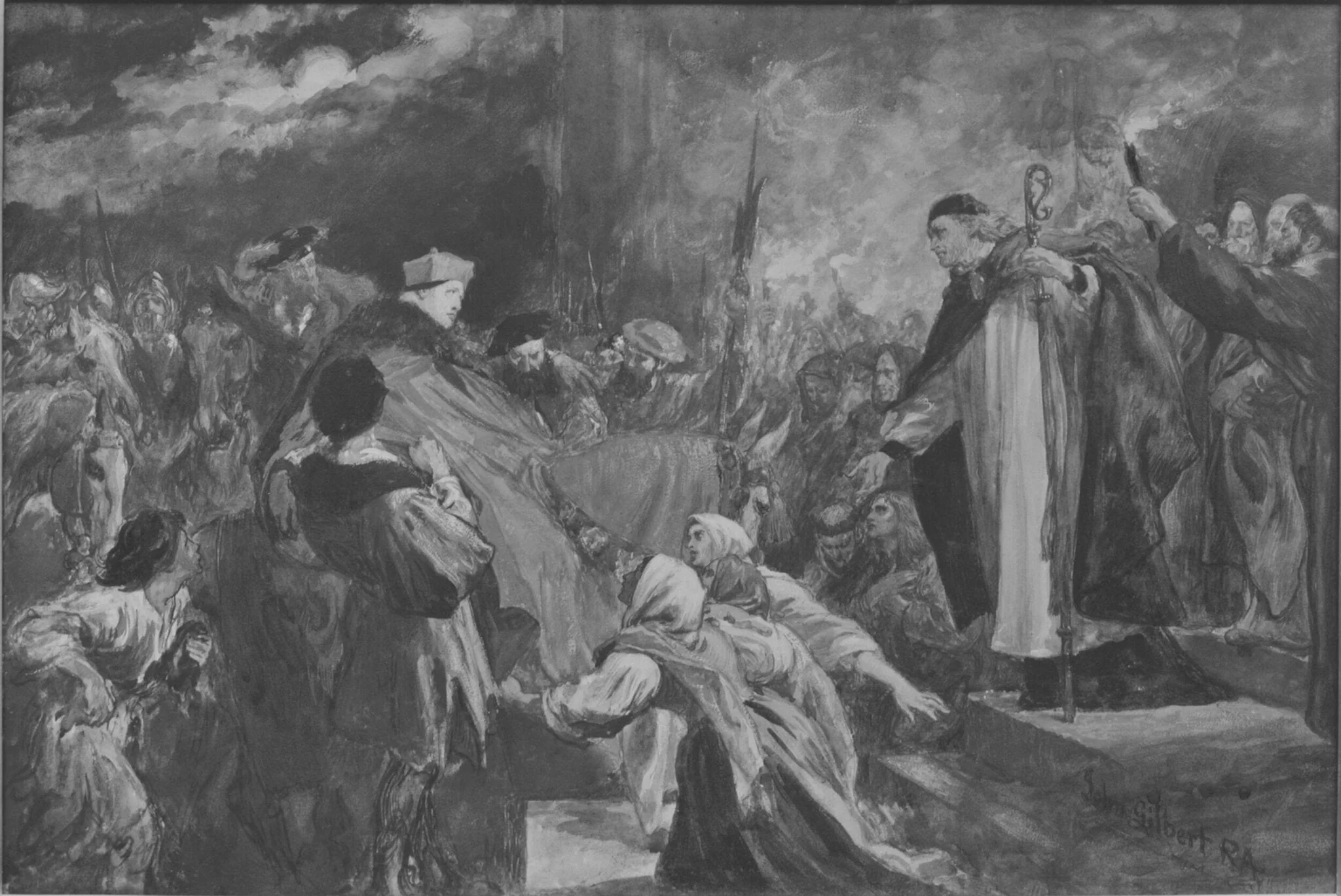 The arrival of Cardinal Wolsey at Leicester Abbey, 1530
