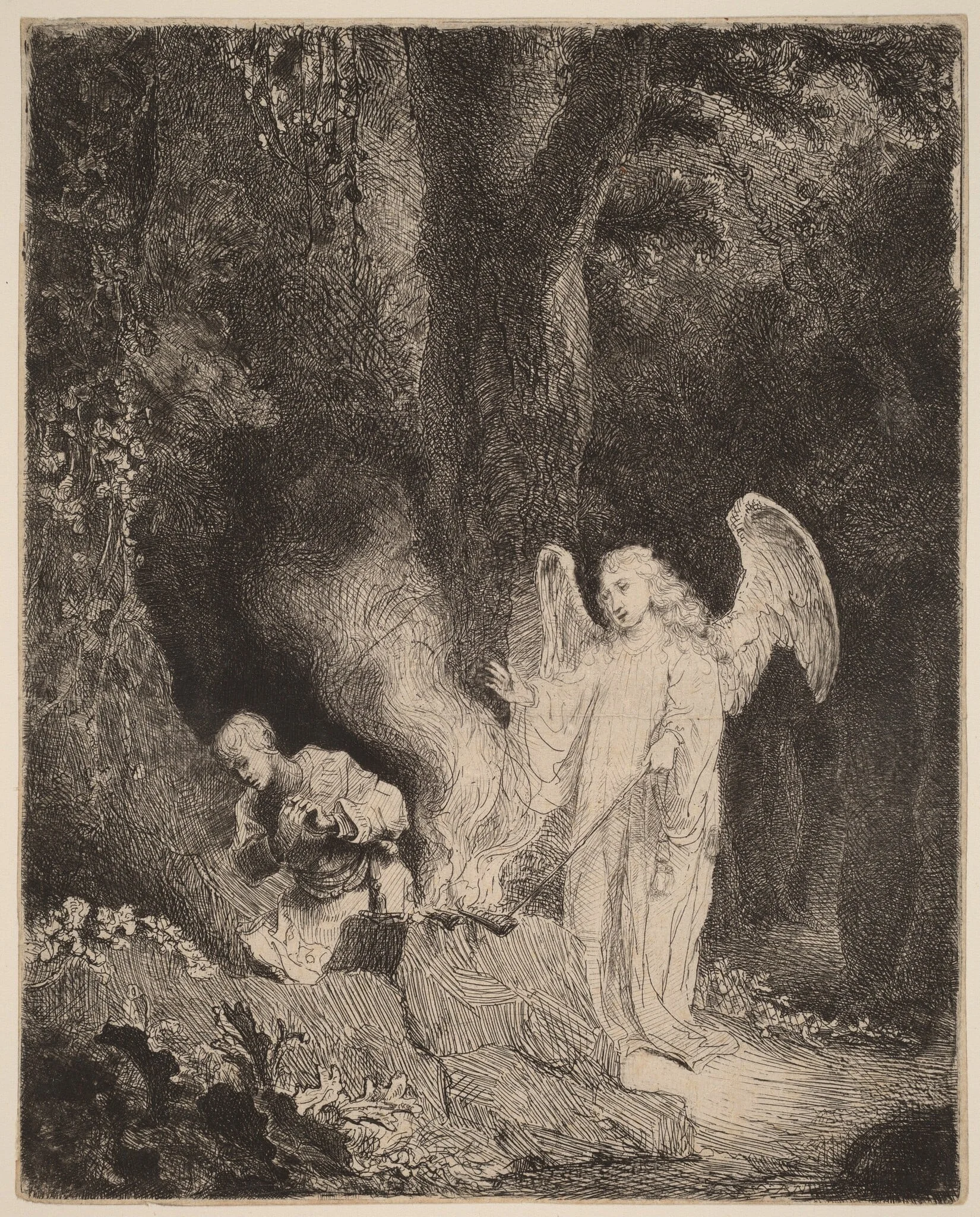 The Sacrifice of Gideon, by Ferdinand Bol, ink, 1648