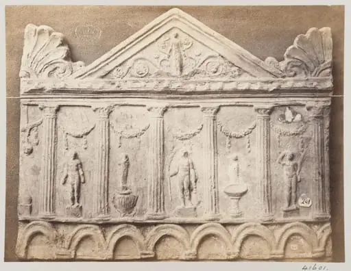 Bas-relief of the Temple of Hercules in terra cotta