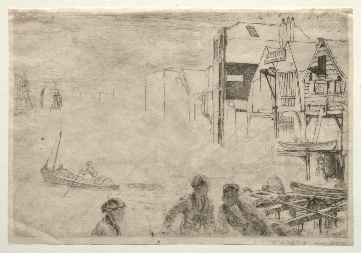 A Wharf, by James McNeill Whistler, 1859