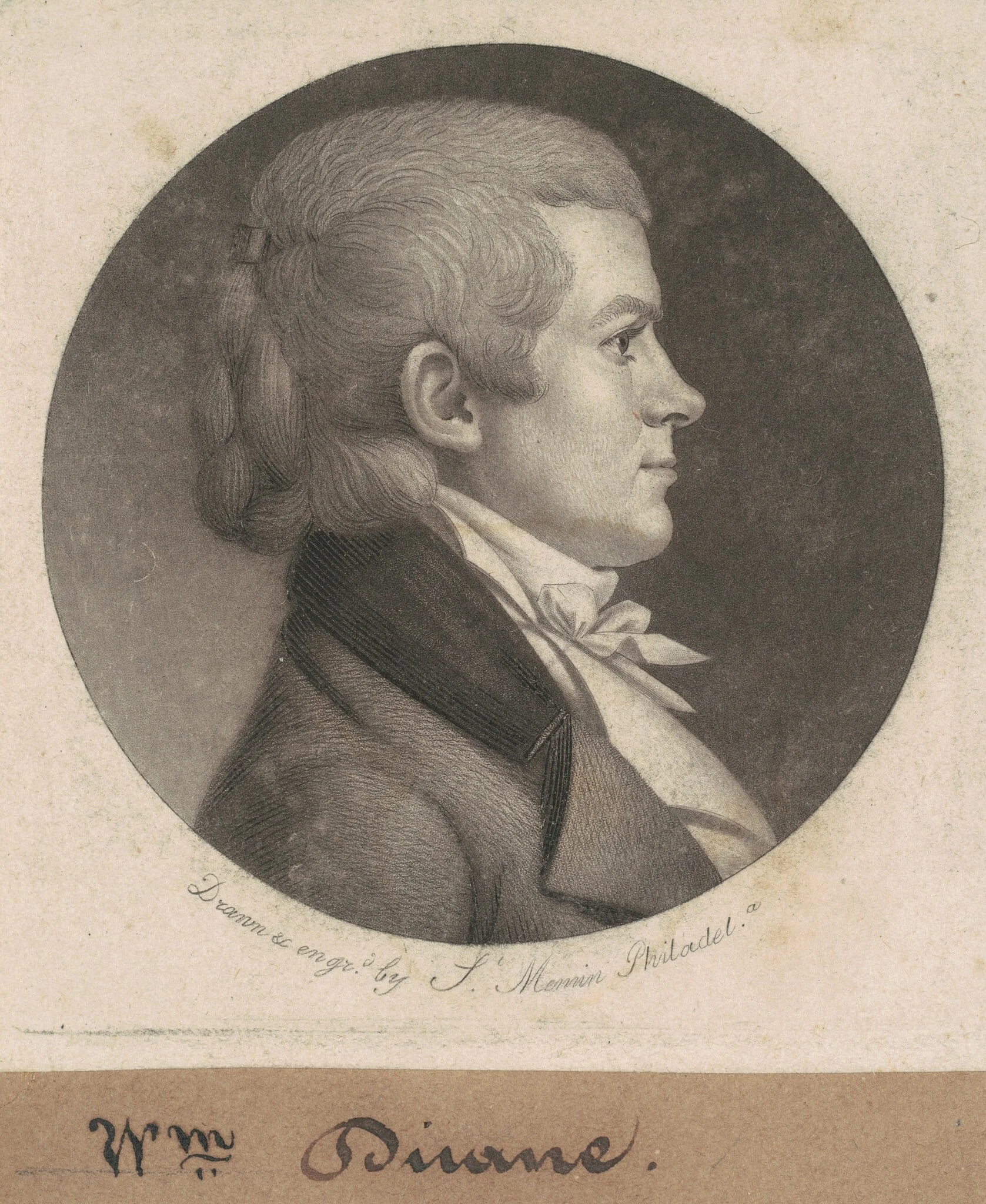 William Duane, by Charles Balthazar Julien Févret de Saint-Mémin, ink, 1802