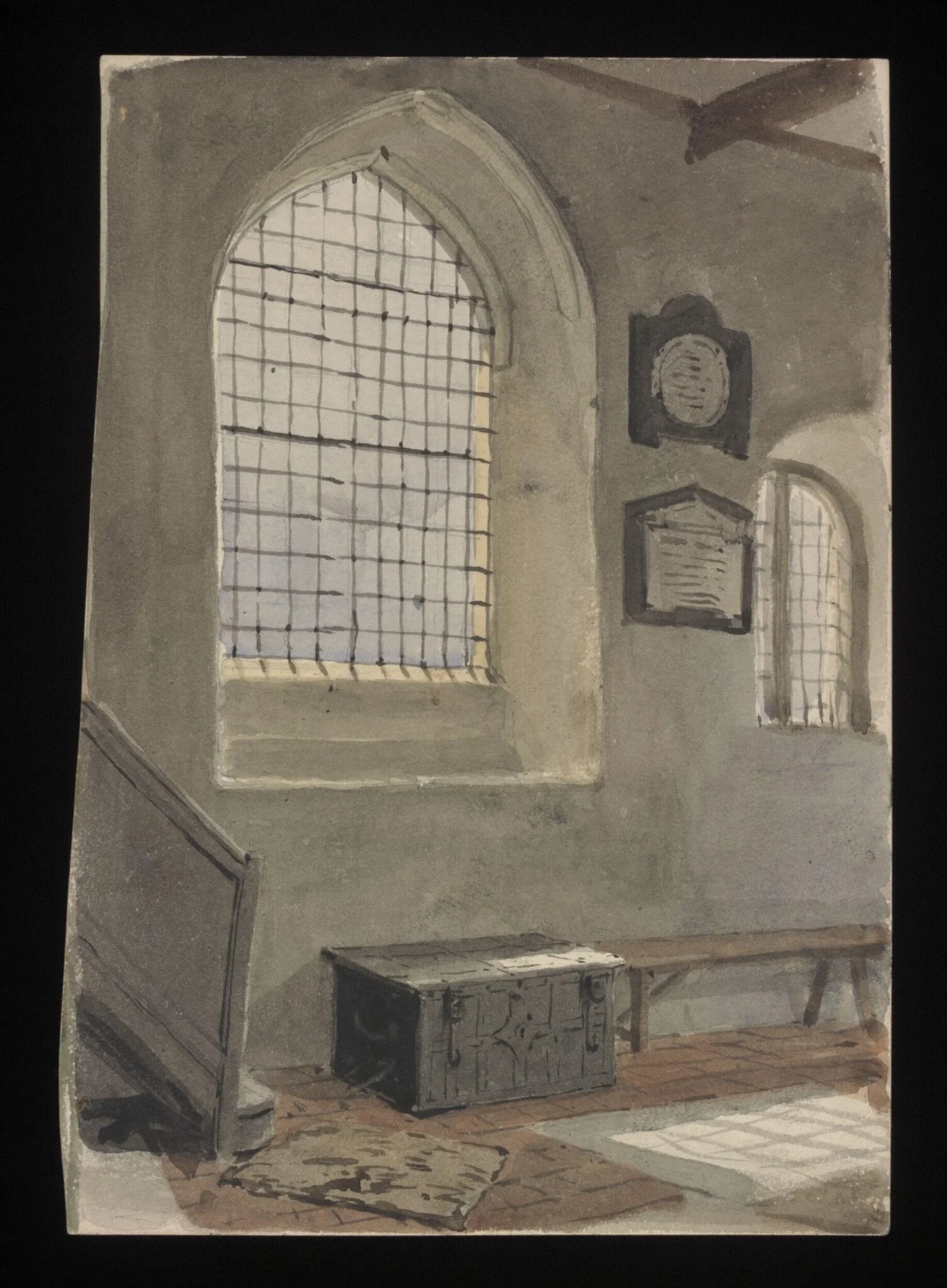 Watercolour drawing by the Grieve family, probably by Thomas Grieve, showing St John's Church, Margate, by Thomas Grieve, 1850