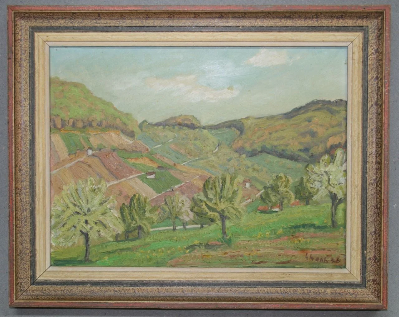 Staub - Malerei, Ölgemälde. Blick zum Rebberg beim Wartenberg