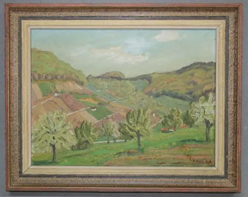 Staub - Malerei, Ölgemälde. Blick zum Rebberg beim Wartenberg