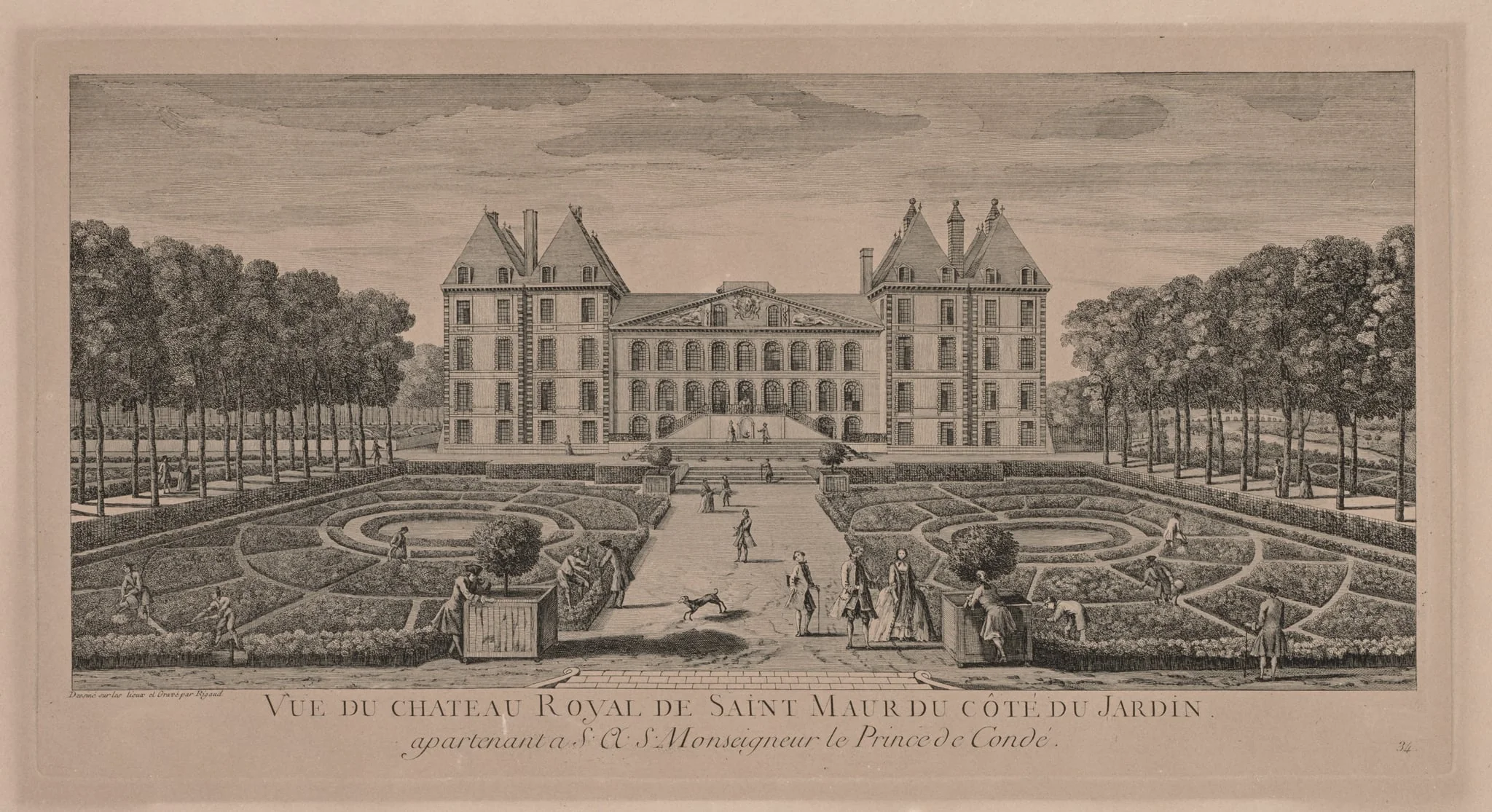 Chateau St. Maur, by Jacques Rigaud, 1725