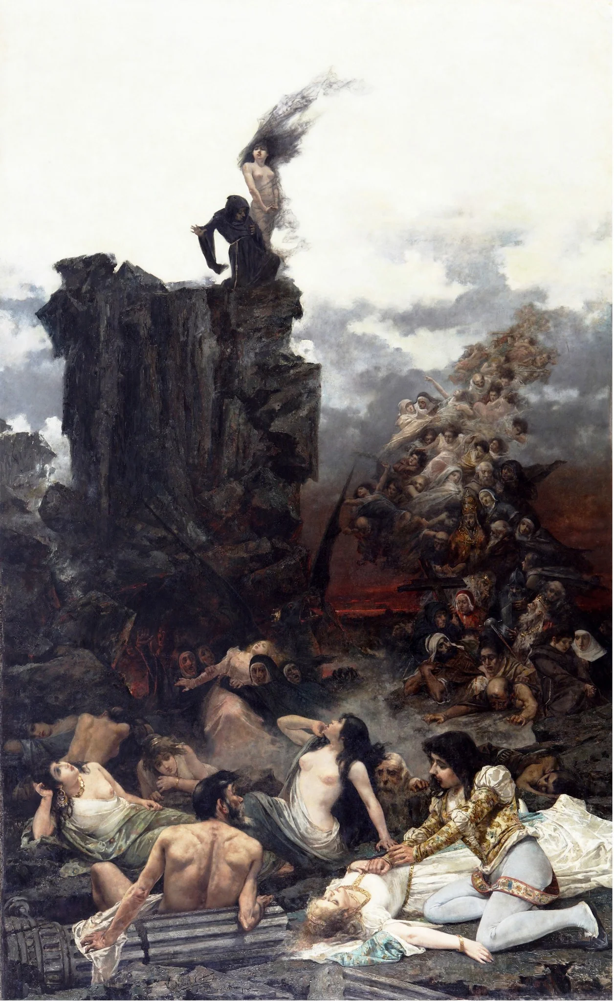 The vision of Fray Martín, by Vicente Nicolau Cotanda, oil, 1896