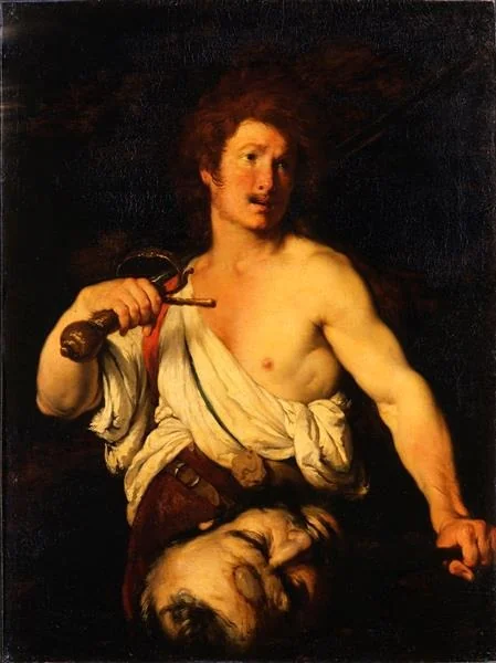 David with the Head of Goliath, by Bernardo Strozzi, oil, 1635