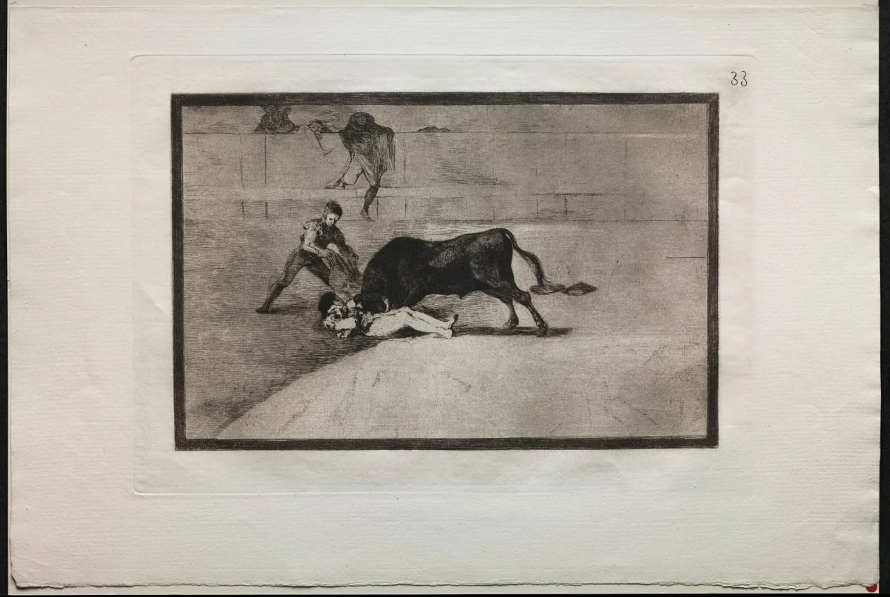 Bullfights:  The Unlucky Death of Pepe Illo, in the Ring at Madrid, by Francisco Goya, 1816