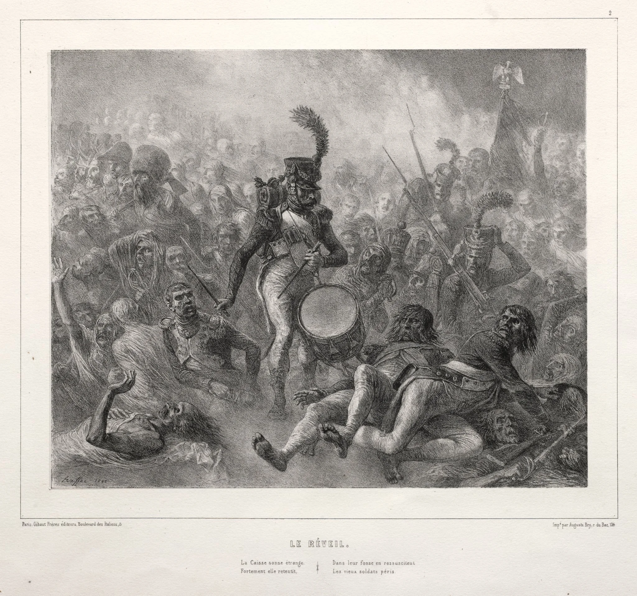 L'Album de 1832:  Reveil, by Auguste Raffet, 1832
