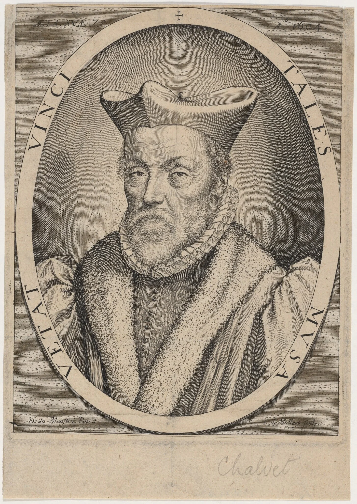 M. de Chalvel, by Karel van Mallery, ink, 1603