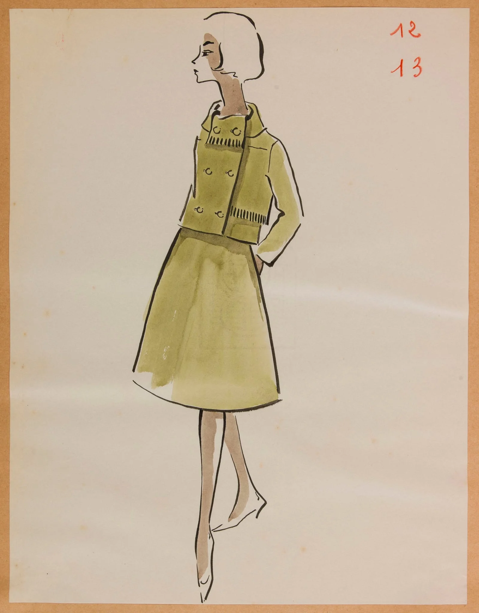 Tailleur absinthe, by Carven, 1957