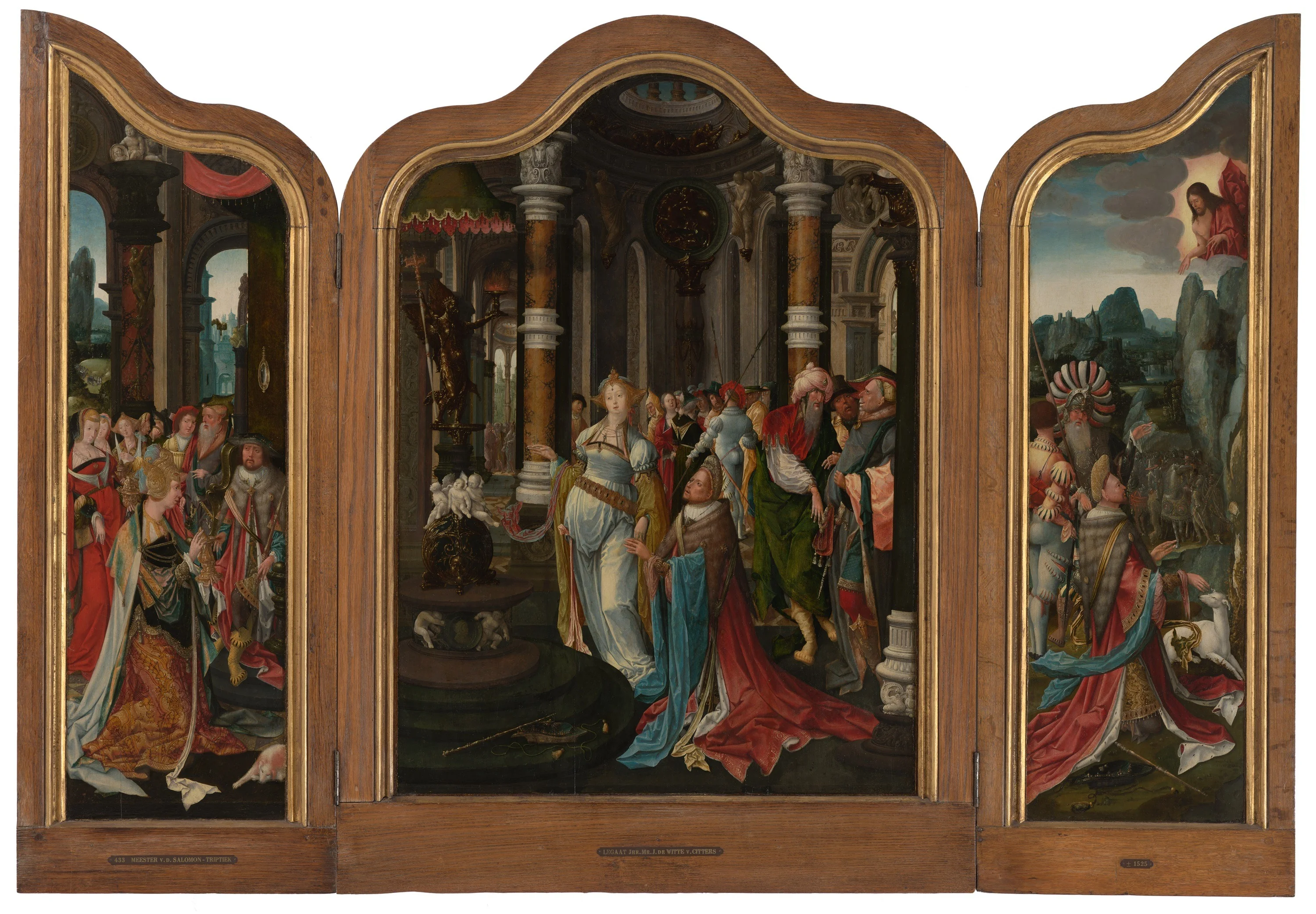 Triptych with the Life Story of Solomon, by Master of the King Solomon Triptych, oil, 1521