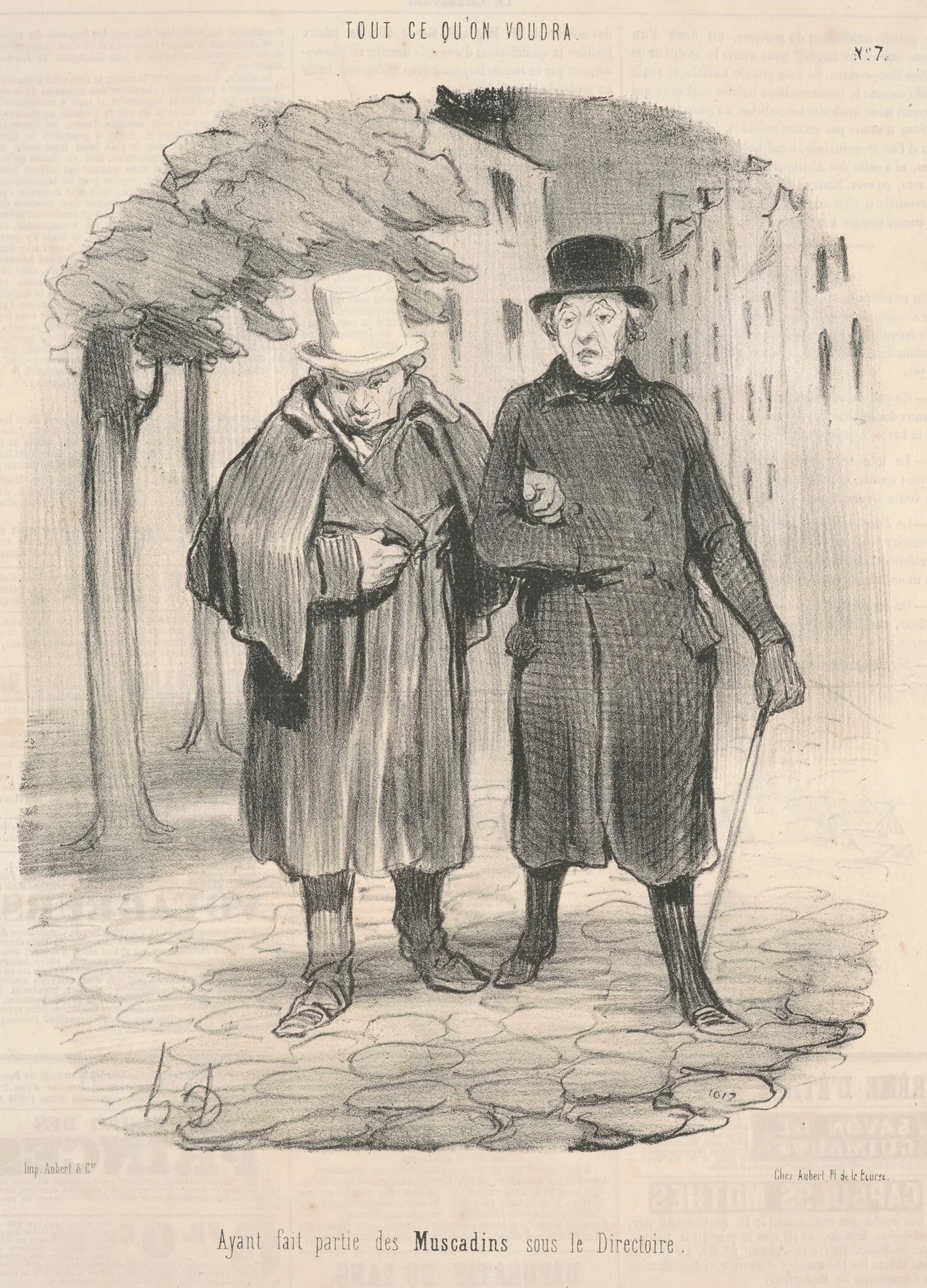 Ayant faitartie des muscadins sous le directoire, by Honoré Daumier, ink, 1847