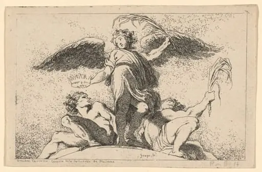 Angel Holding a Palm and a Crown