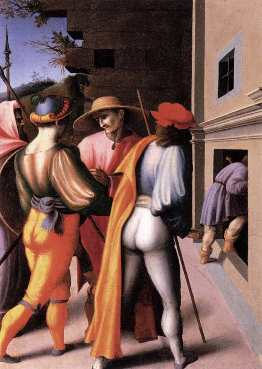 The Arrest of His Brethren, by Francesco Bacchiacca, oil, 1515
