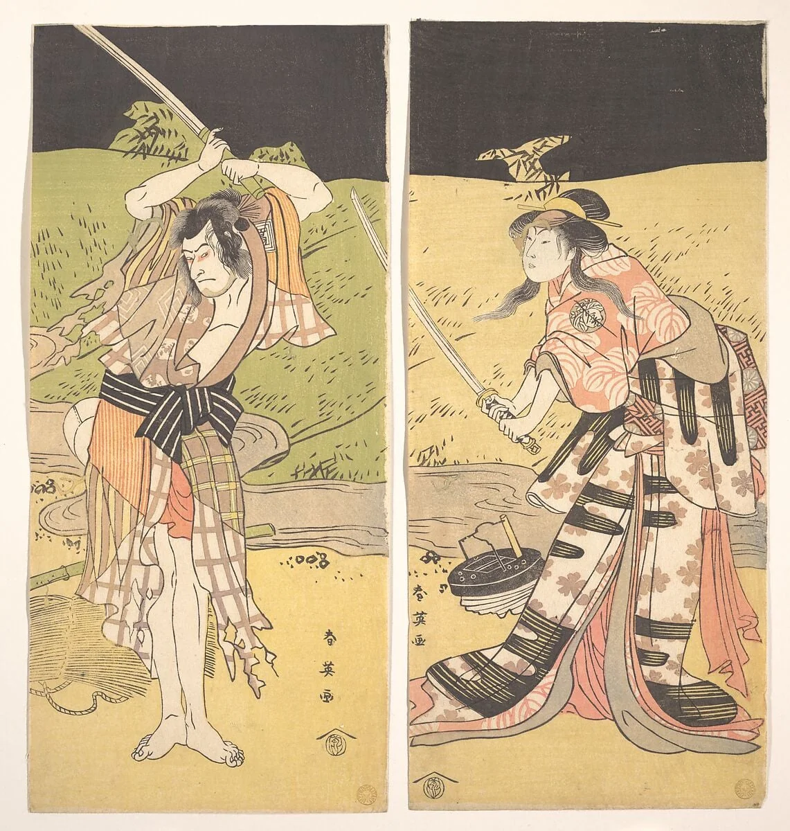 Untitled, by Katsukawa Shun'ei 勝川春英, ink, 1793
