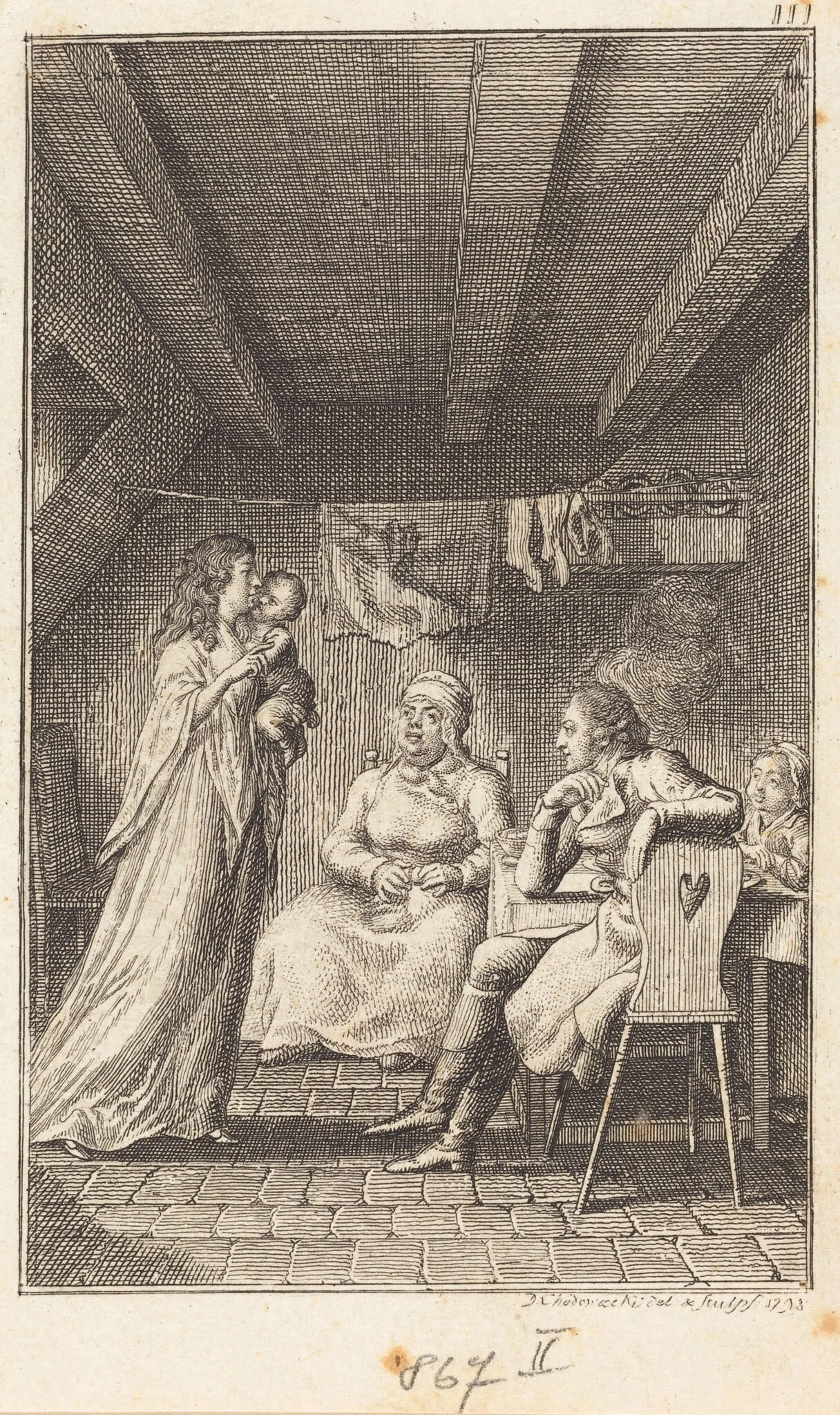 The Voyage to Paris, by Daniel Nikolaus Chodowiecki, ink, 1798