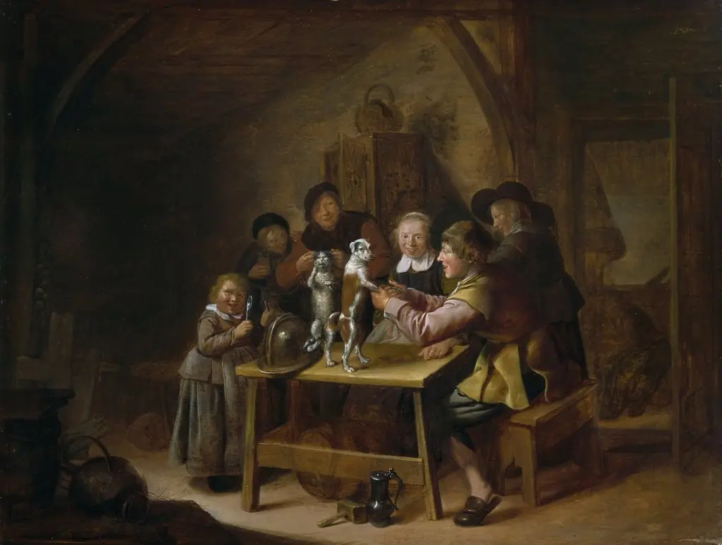 Peasants Teaching a Cat and Dog to Dance