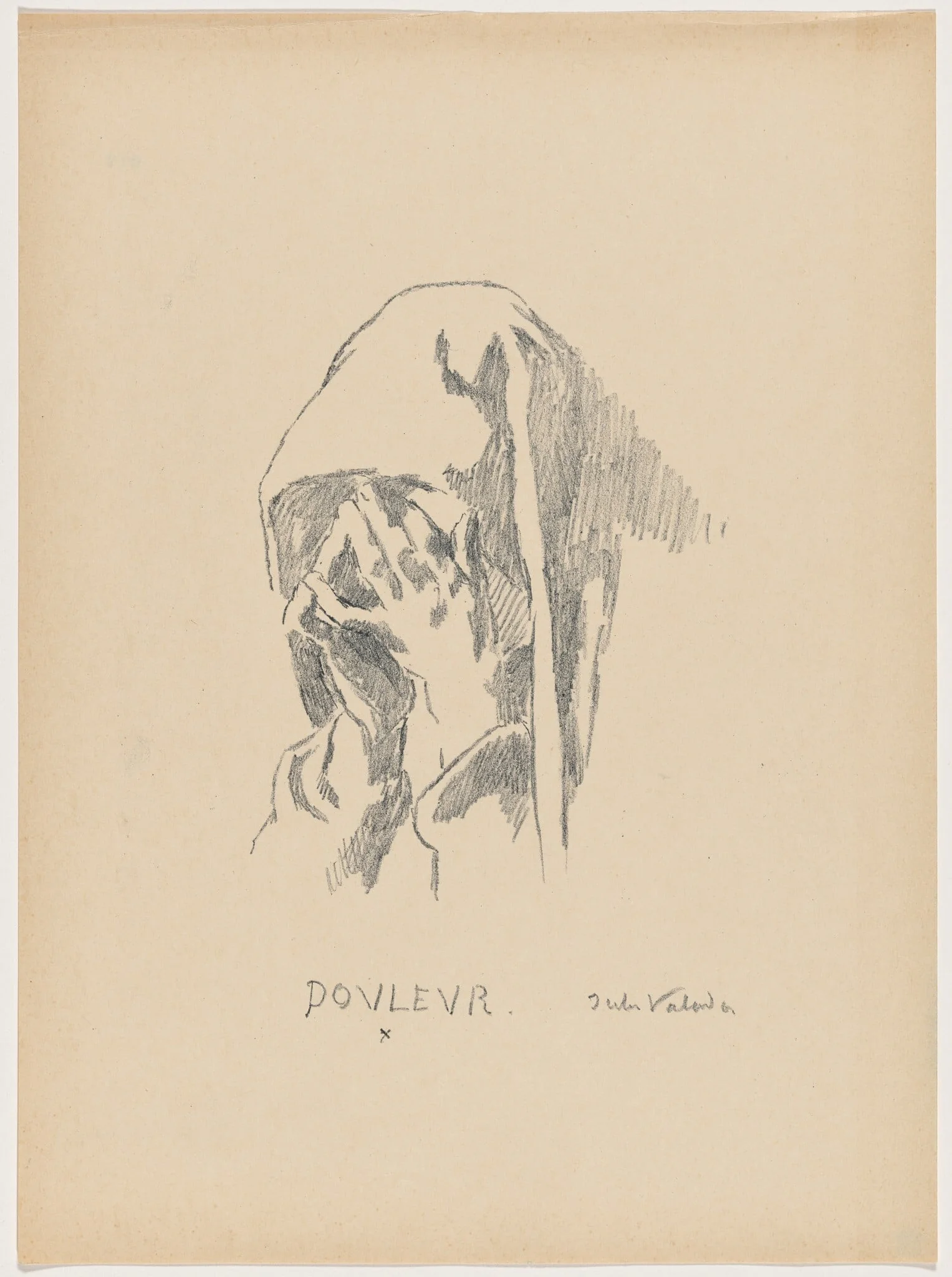 Douleur (Sorrow), by Jules Emmanuel Valadon, ink, 1895