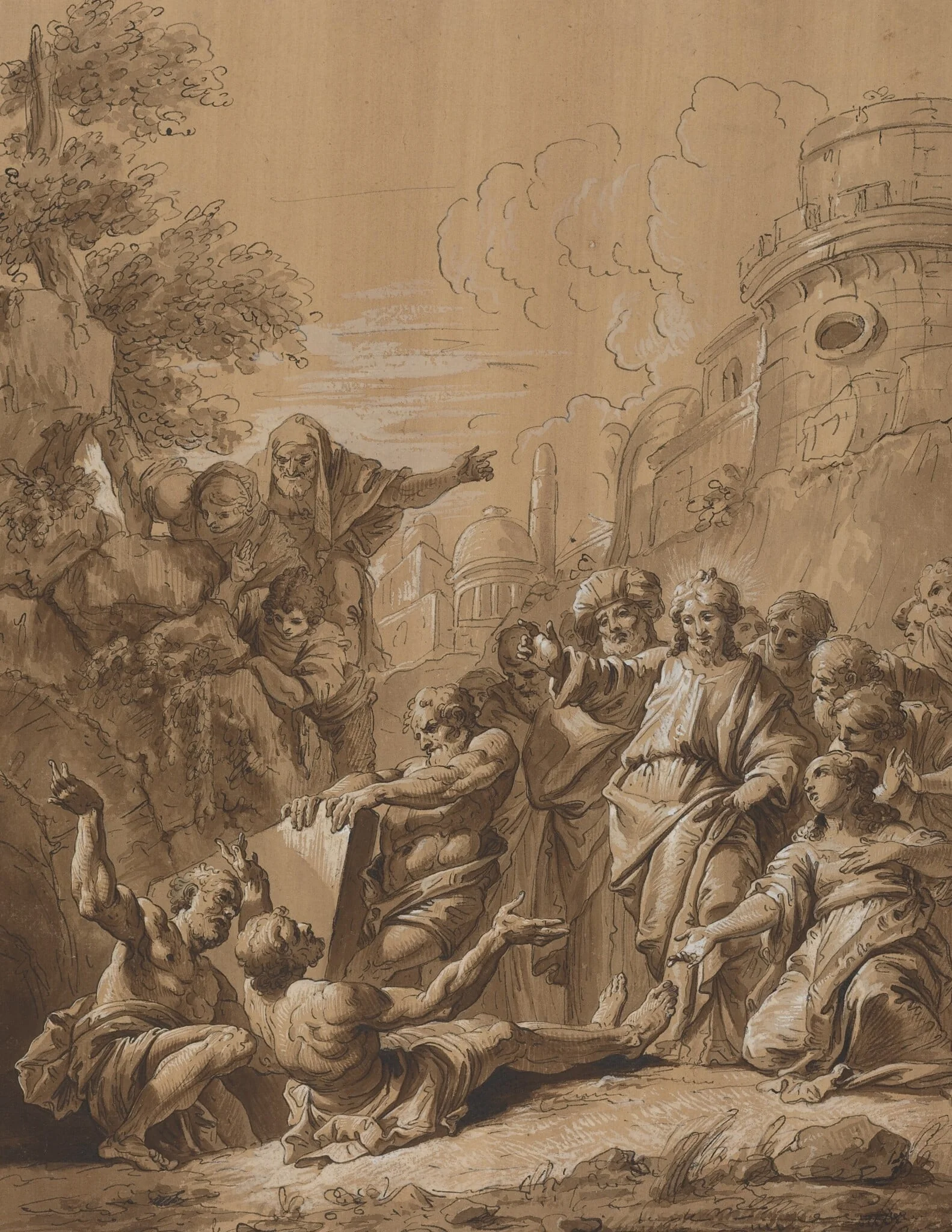 The Raising of Lazarus, by Unknown, ink, 1701
