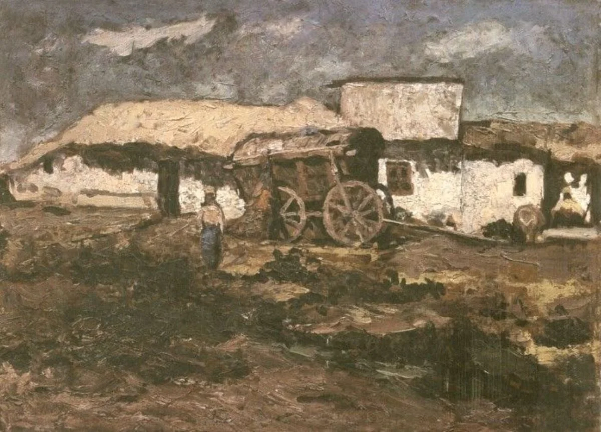 Peisaj cu case, by Otto Briese, unspecified, 1927