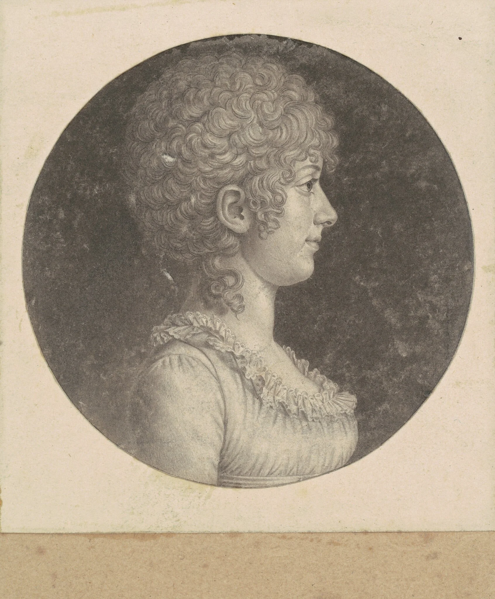 Margaret Polk, by Charles Balthazar Julien Févret de Saint-Mémin, ink, 1800