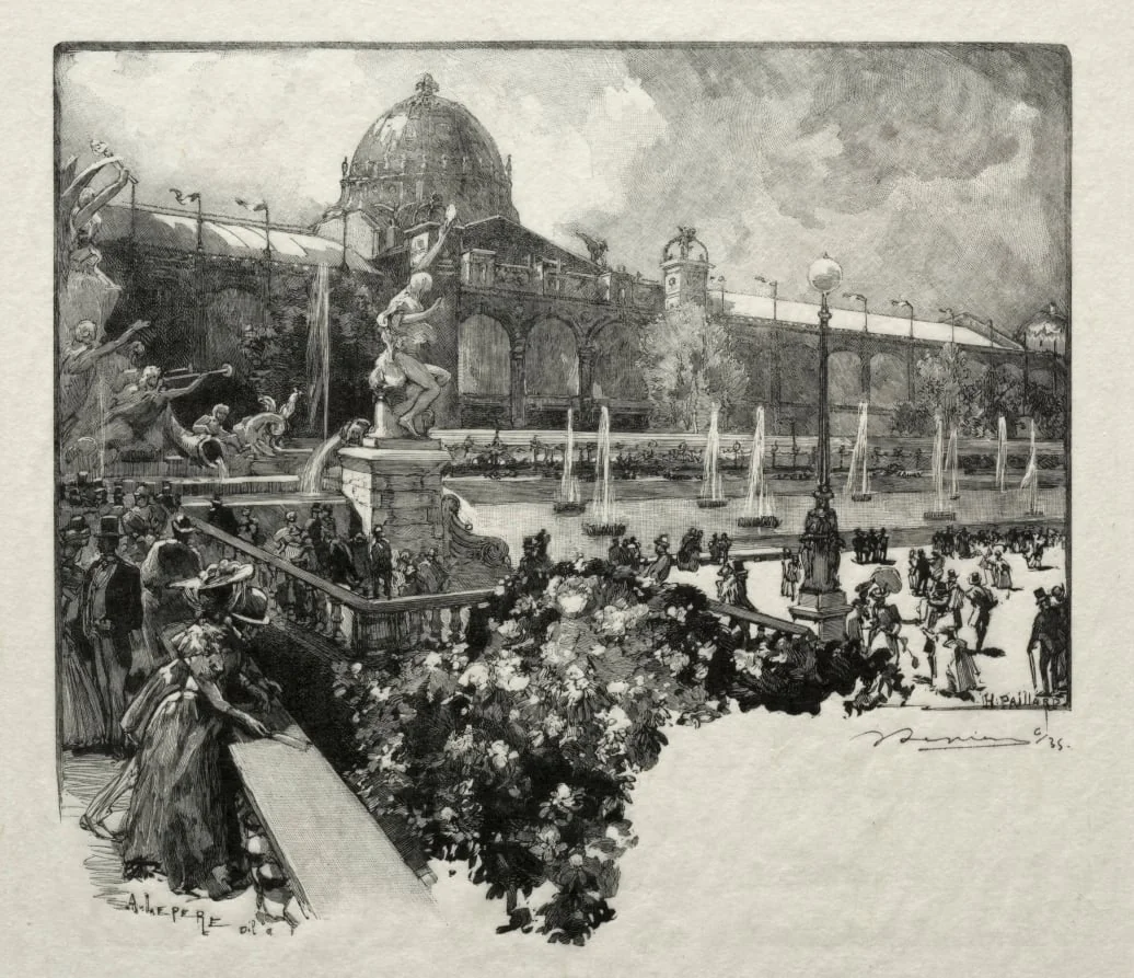 Le Palais des Arts Liberaux, Extérieur, by Auguste Lepère, 1889